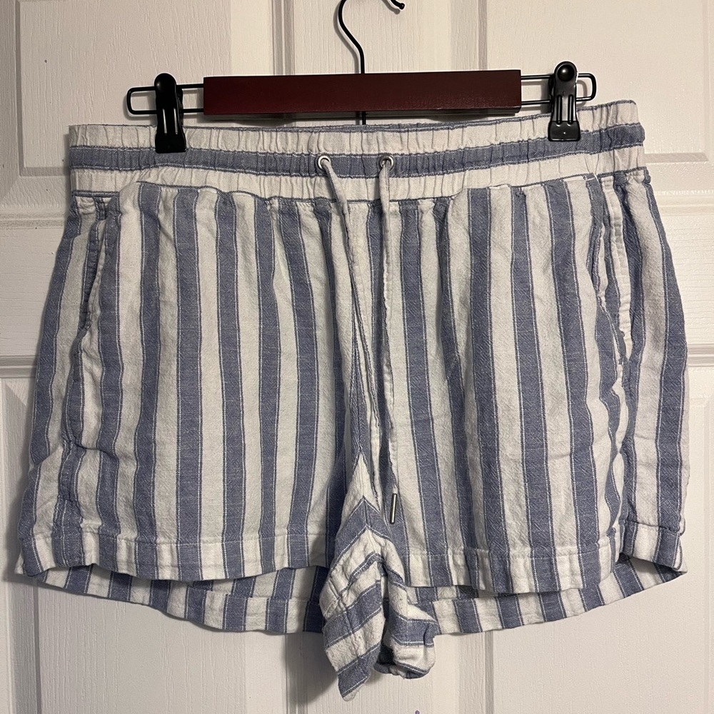 Striped Blue and White Women's Shorts